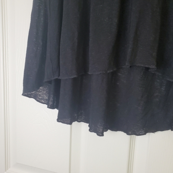 Free People Cold Shoulder Black Linen Blend Flowy Blouse Size XS - Picture 4 of 7